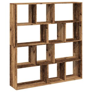 vidaXL Библиотека, старо дърво, 132x29x141,5 см, инженерно дърво