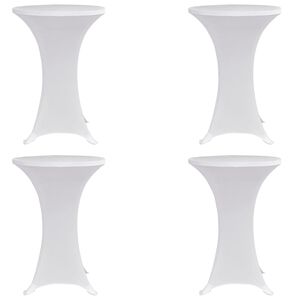 vidaXL Покривки за коктейлни маси, &Oslash;60 см, бели, еластични, 4 бр