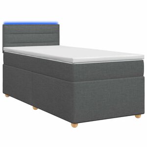 vidaXL Континентално легло с матрак Тъмносиво 80 x 200 cm Текстил