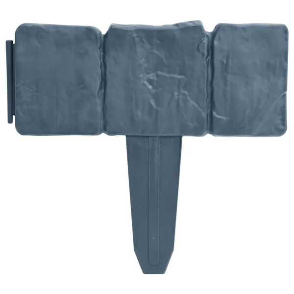 vidaXL Палисади за градини и алеи пластмаса с каменна визия 41 бр 10 м