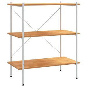 vidaXL Етажерка с 3 рафта, бяло и дъб, 80x40x92 см