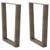 vidaXL Крака за трапезна маса, V-образни, 2 бр., естествена стомана, 70 x (72-73,3) см, стомана