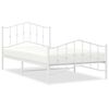 vidaXL Метална рамка за легло с горна и долна табла, бяла, 100x200 см