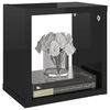 vidaXL Стенни кубични рафтове, 4 бр, черен гланц, 22x15x22 см