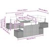 vidaXL Градински Софа Комплект с възглавница 9 pcs Сив полиратан