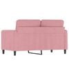 vidaXL 2-местен диван, розов, 120 см, кадифе