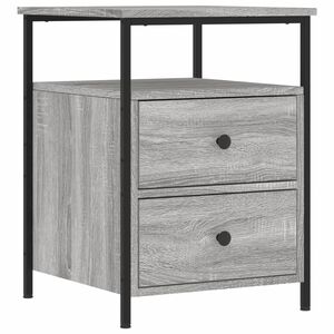 vidaXL Нощно шкафче, сив сонома, 44x45x60 см, инженерно дърво