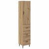 vidaXL Висок шкаф Дъб 34,5 x 34 x 180 см Инженерна дървесина