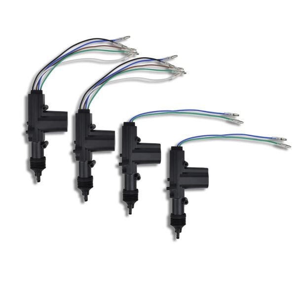 vidaXL Централно заключване на кола с 2 дистанционни и 4 мотора 12 V