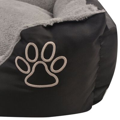 vidaXL Кучешко легло с подплатена възглавница, размер M, черно