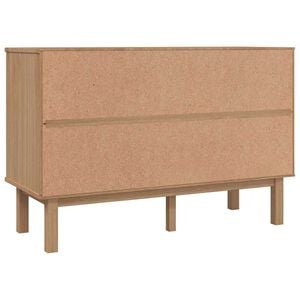 vidaXL Шкаф с чекмеджета OTTA кафяво и сиво 111x43x73,5 см бор масив