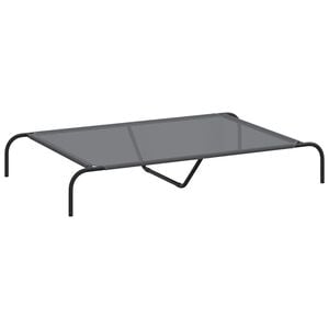 vidaXL Повдигнато легло за кучета сиво 130x80x20 cm Текстилен стомана