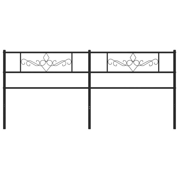 vidaXL Метална резервна табла за легло, черна, 180 см