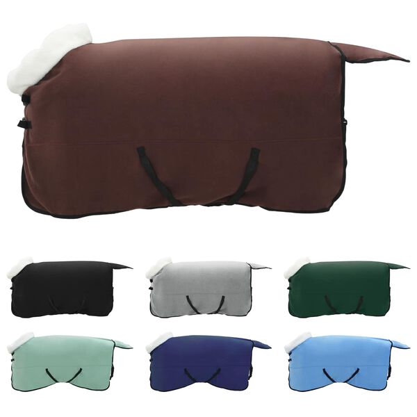 vidaXL Конско одеяло Пълно тъмно кафяво 155 cm Полар флийс