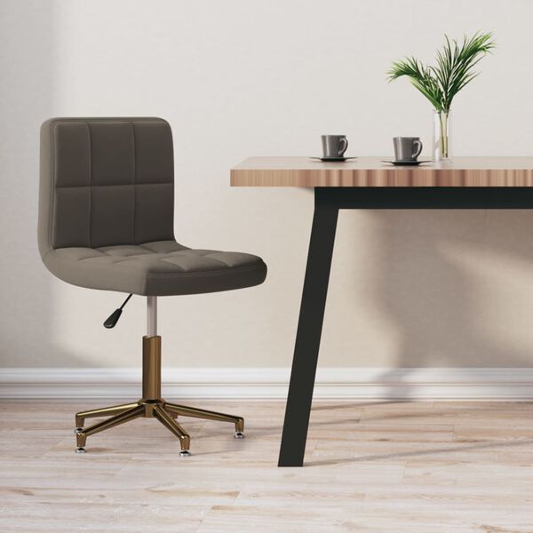 vidaXL Въртящ се трапезен стол, тъмносив, кадифе