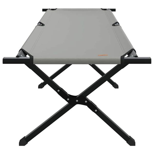 vidaXL Сгъваемо къмпинг легло Сив Оксфордска тъкан