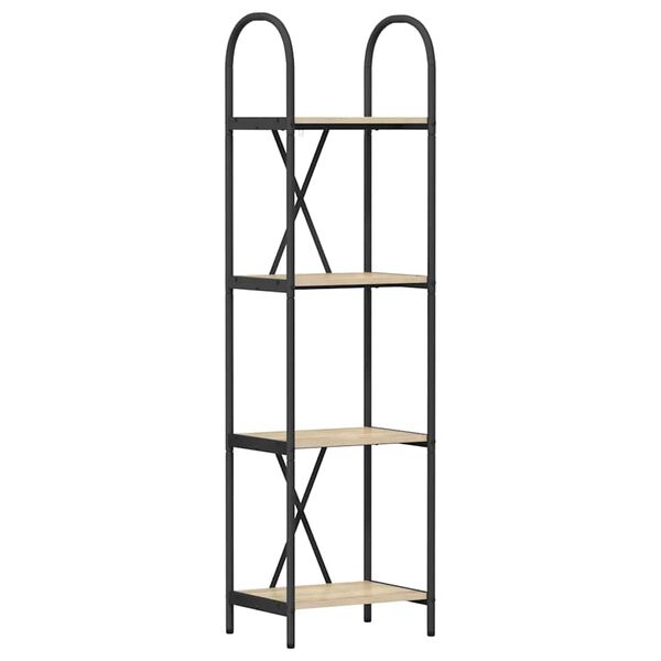 vidaXL Рафт за книги Сонома дъб 40 x 30 x 146 см Инженерно дърво