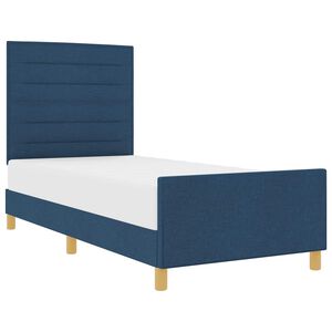 vidaXL Рамка за легло с таблото Синьо 90 x 200 cm текстил