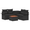 vidaXL Комплект дивани 6 pcs 4-Брой места Черно Полиротан и стомана