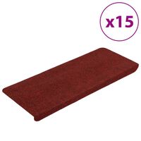 vidaXL Самозалепващи стелки за стълби, 15 бр, 65x24,5x3,5 см, червени