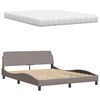 vidaXL Легло с матрак Hanko, таупе, 160x200 см, плат