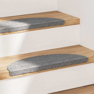vidaXL Самозалепващи стелки за стълби, 15 бр, 56x17x3 см, сиви