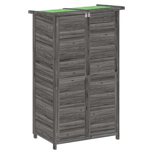 vidaXL Градинска барака за инструменти сива 83x57x140 см бор масив