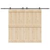 vidaXL Комплект механизъм за плъзгаща врата, 305 см, стомана, черен