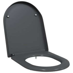 vidaXL Тоалетна седалка Антрацит 49 x 36 x 4 см Дуропласт