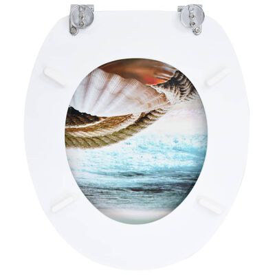 vidaXL WC тоалетни седалки, 2 бр, с капаци, МДФ, морски дизайн