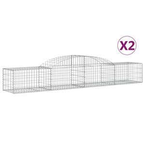 vidaXL Габионни кошници арка 2 бр 300x50x40/60 см поцинковано желязо