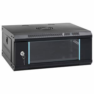 vidaXL Мрежов кабинет със съхранение Черно 53 x 45 x 21 см Стомана