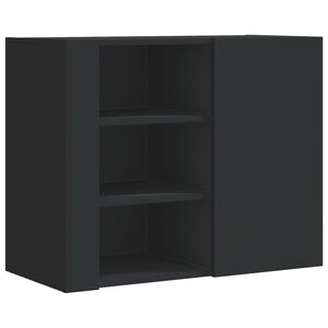 vidaXL Стенен шкаф, черен, 75x35x60 см, инженерно дърво