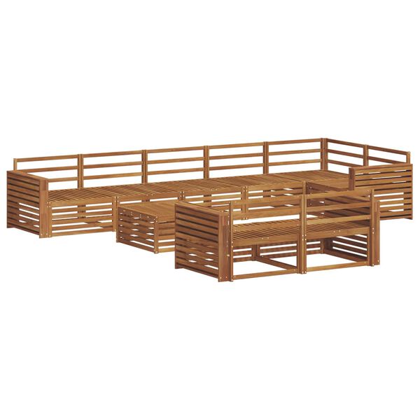 vidaXL Комплект дивани за открито 9 pcs Естествен