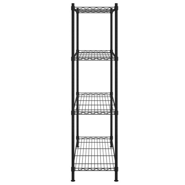 324622 vidaXL 4-Tier Storage Shelf 90x35x137 cm Black 200 kg