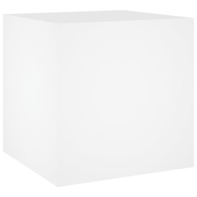 vidaXL Плантерна кутия, бяла, 40x40x40 см, инженерно дърво