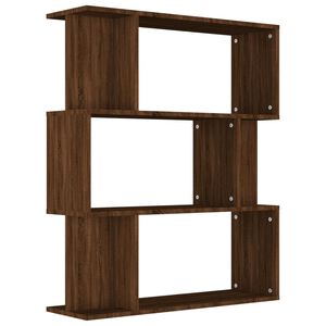 vidaXL Библиотека/разделител, кафяв дъб, 80x24x96 см, инженерно дърво
