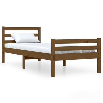 vidaXL Рамка за легло меденокафява дърво 75x190 см Small Single