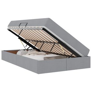 vidaXL Легло с място за съхранение и матрак Светлосиво 120 x 190 cm