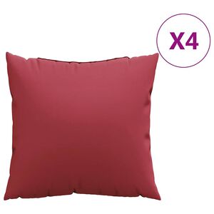 vidaXL Възглавници за диван, 4 бр., бордо, 60x60 см, плат
