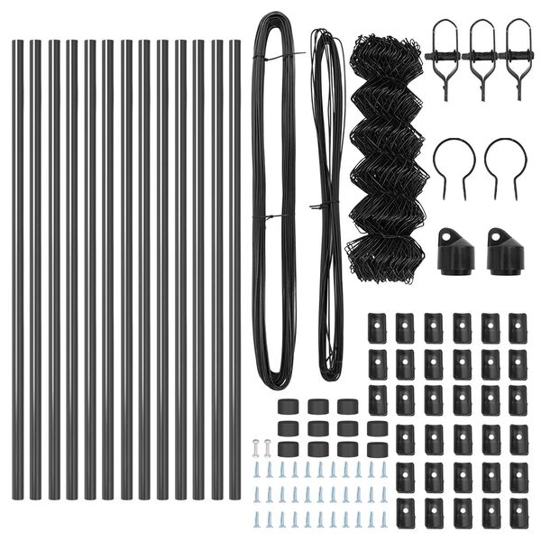 vidaXL Стълб за ограда. Сив 25 x 0,8 м (60 x 60 мм мрежа) Стомана