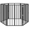 vidaXL Врата за кучета 6 pcs Черен 60 x 80 cm Галванизирана стомана