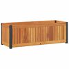 vidaXL Градинска кашпа 80x30x27,5 см масивна акация и стомана