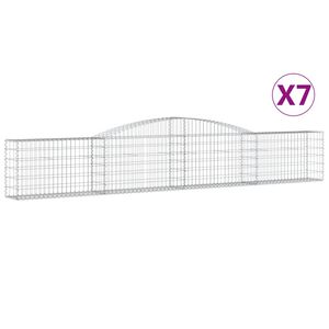 vidaXL Габионни кошници арка 7 бр 400x30x60/80 см поцинковано желязо