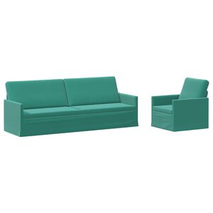 vidaXL Комплект дивани 2 pcs Тюркоаз Кадифе