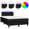 vidaXL Боксспринг легло с матрак и LED, черно, 120x190 см, плат