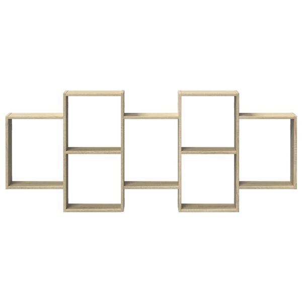 vidaXL Стенен рафт, дъб сонома, 159x18x65 см, инженерно дърво