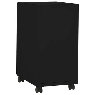 vidaXL Мобилен офис шкаф, черен, 30x45x59 см, стомана