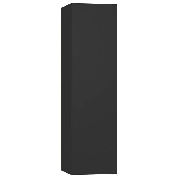 vidaXL Комплект ТВ шкафове от 4 части, черен, инженерно дърво