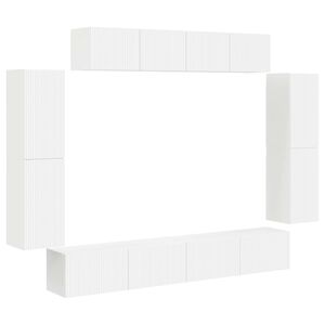 vidaXL ТВ шкаф 8 бр. 98 x 31 x 29,5 см Бяло